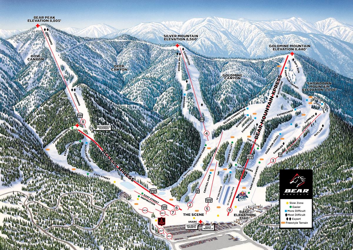 Big Bear Mountain Piste / Trail Map