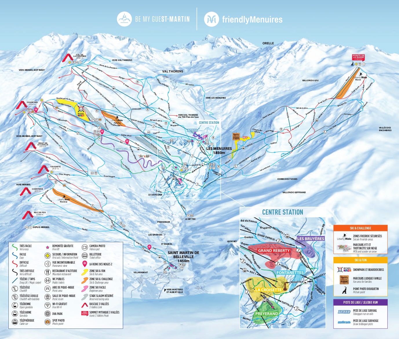 Les Menuires Piste / Trail Map
