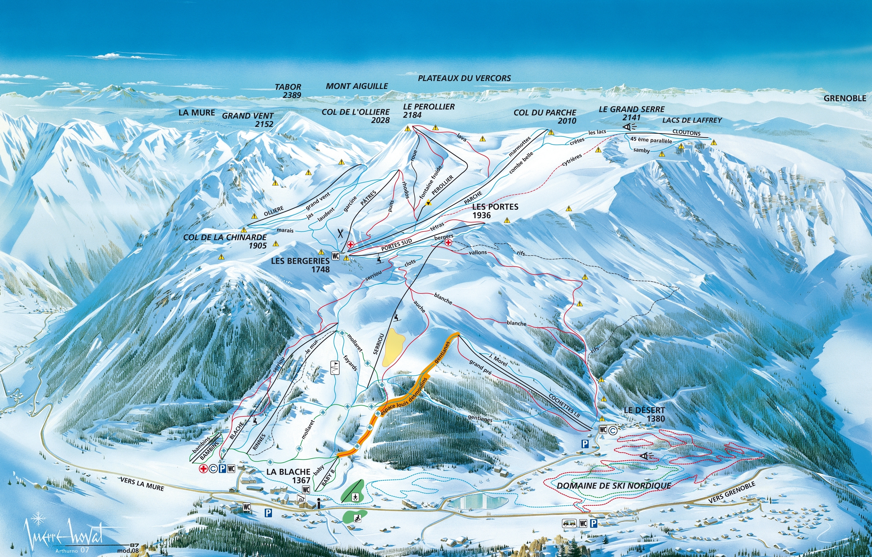 Alpe du Grand-Serre Piste / Trail Map
