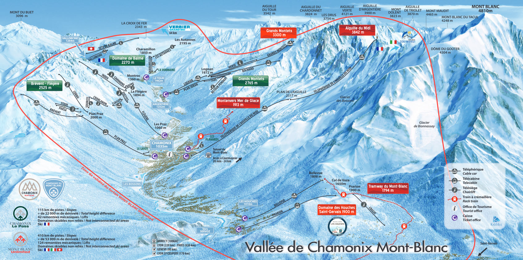 chamonix mapa Chamonix Piste Map / Trail Map chamonix mapa