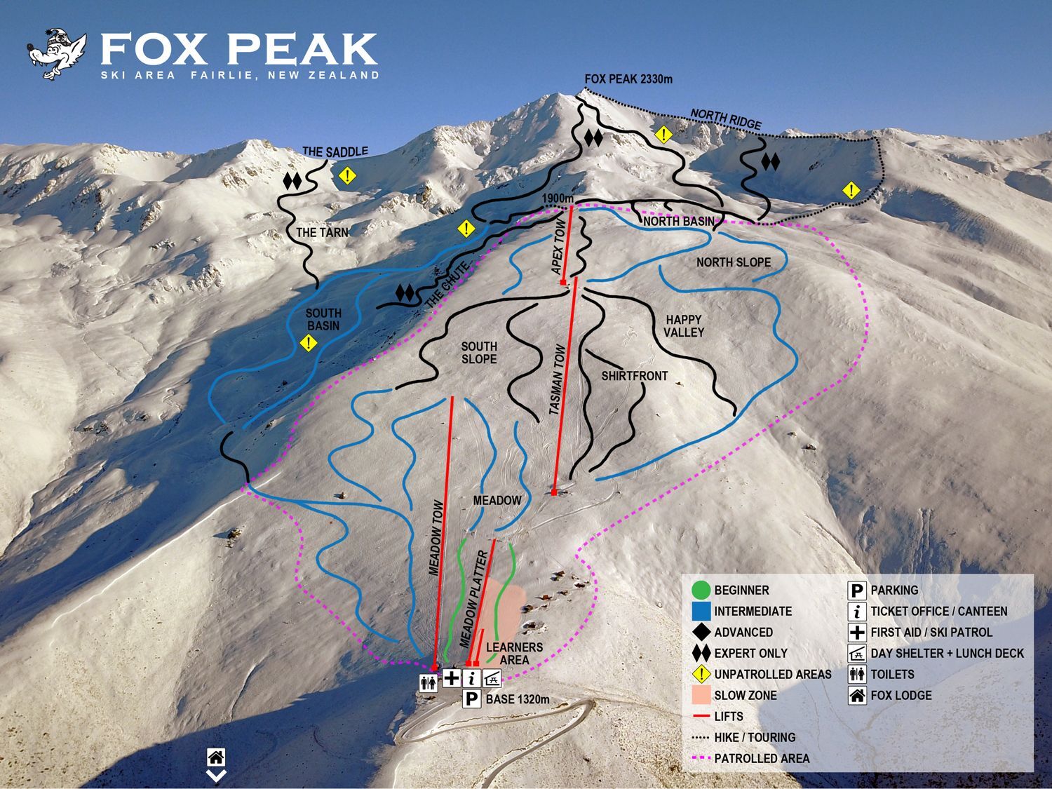 Fox Peak Piste / Trail Map