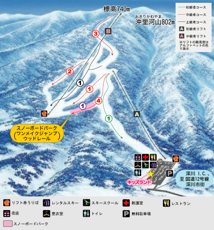 Fukagawa Piste / Trail Map
