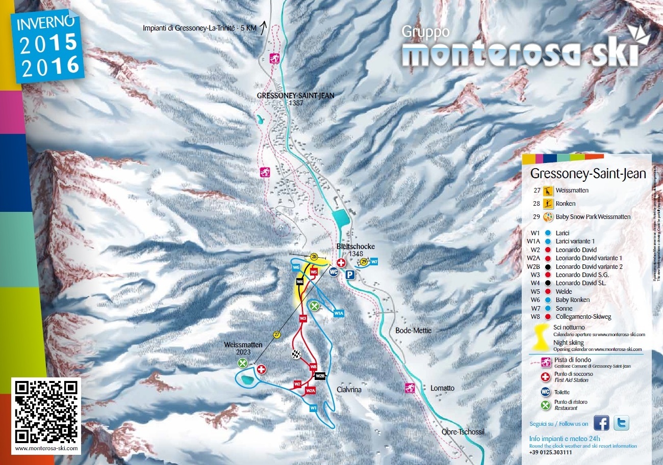 Gressoney-Saint-Jean Piste / Trail Map
