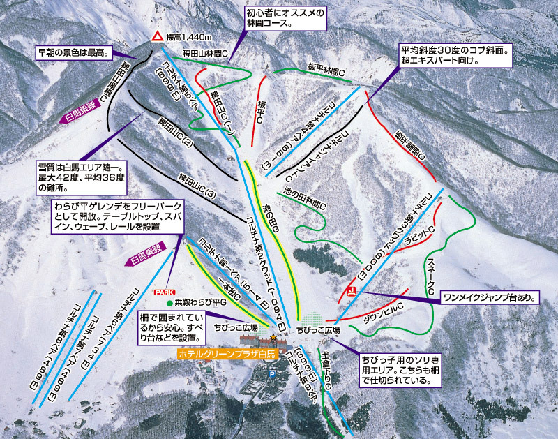 Hakuba Cortina Kokusai Piste / Trail Map
