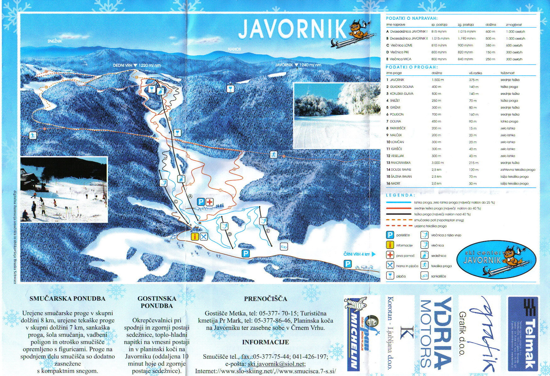 Javornik - Crni Vrh Piste / Trail Map