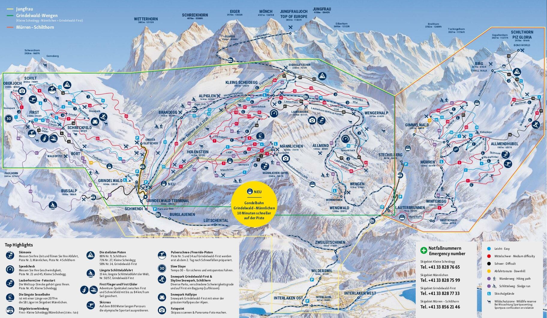 Lauterbrunnen Piste / Trail Map