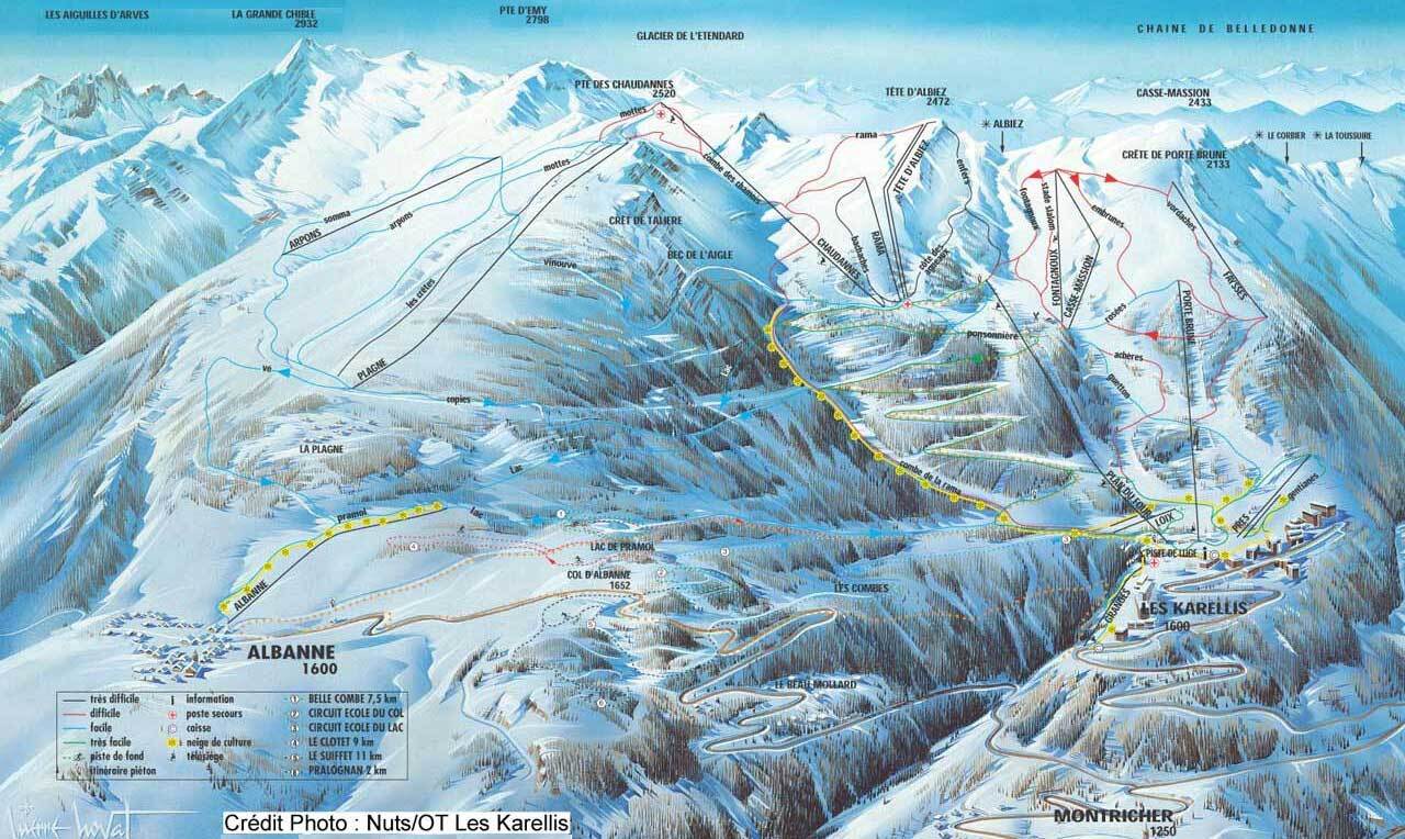 Les Karellis Piste / Trail Map