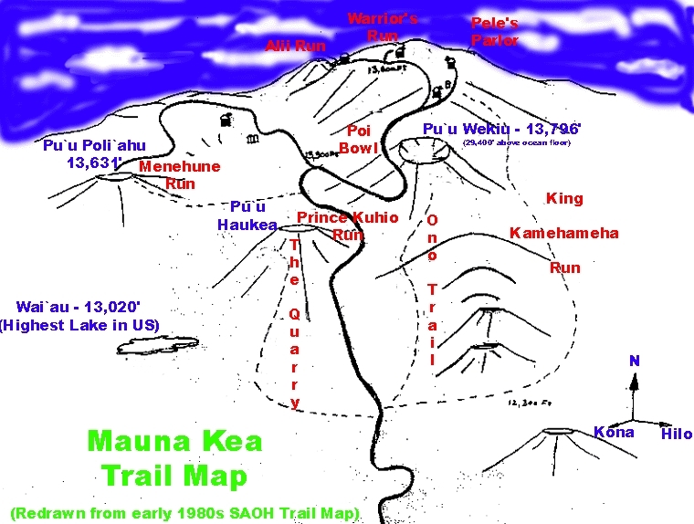 Mauna Kea Piste / Trail Map