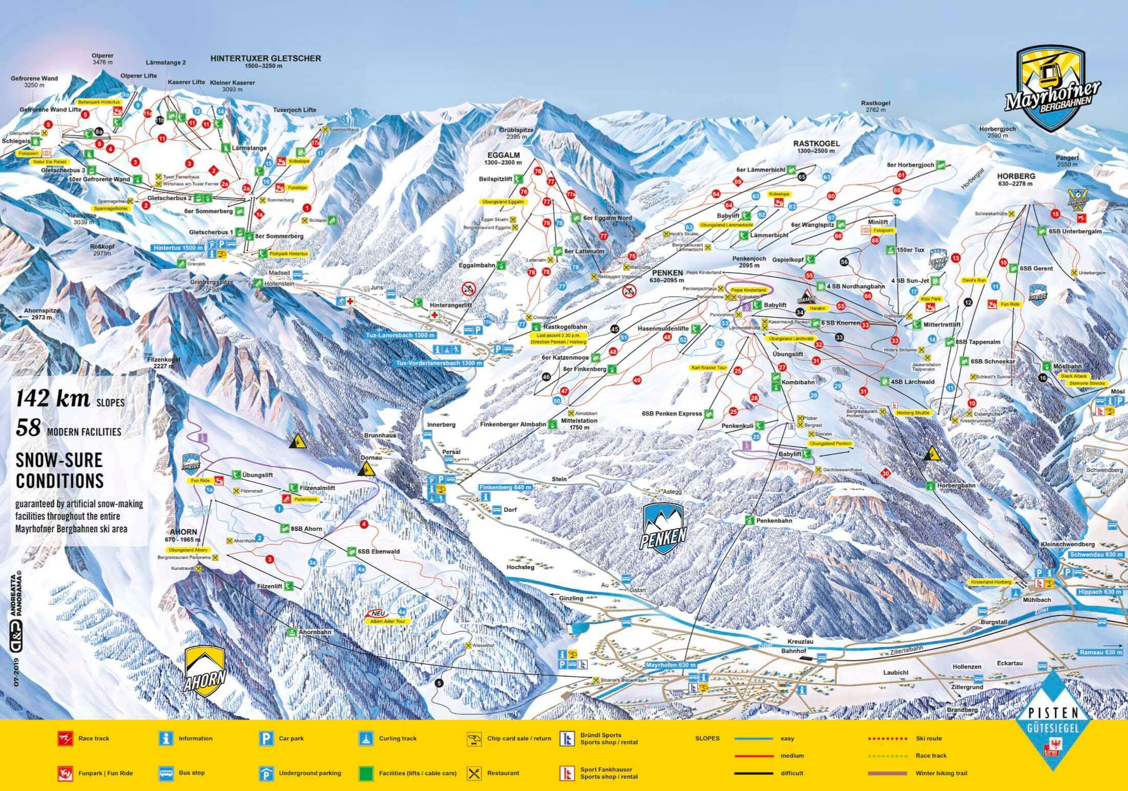 Mayrhofen Piste / Trail Map