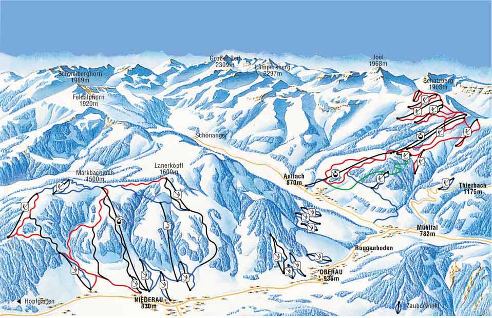 Niederau Wildschonau Piste Map Trail Map   Niederau Pistemap Full 