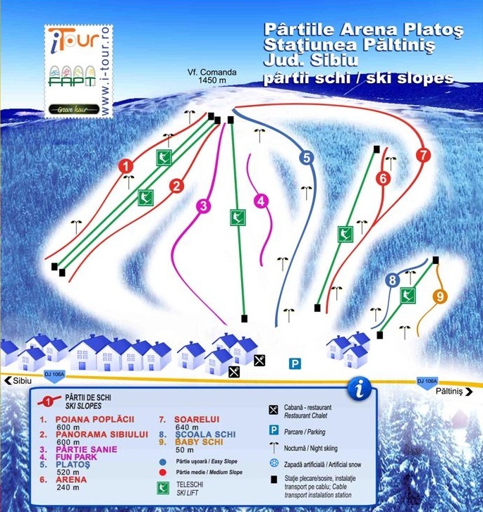 Păltiniş-Arena Platos Piste / Trail Map