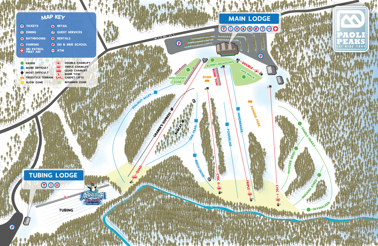 Paoli Peaks Piste / Trail Map