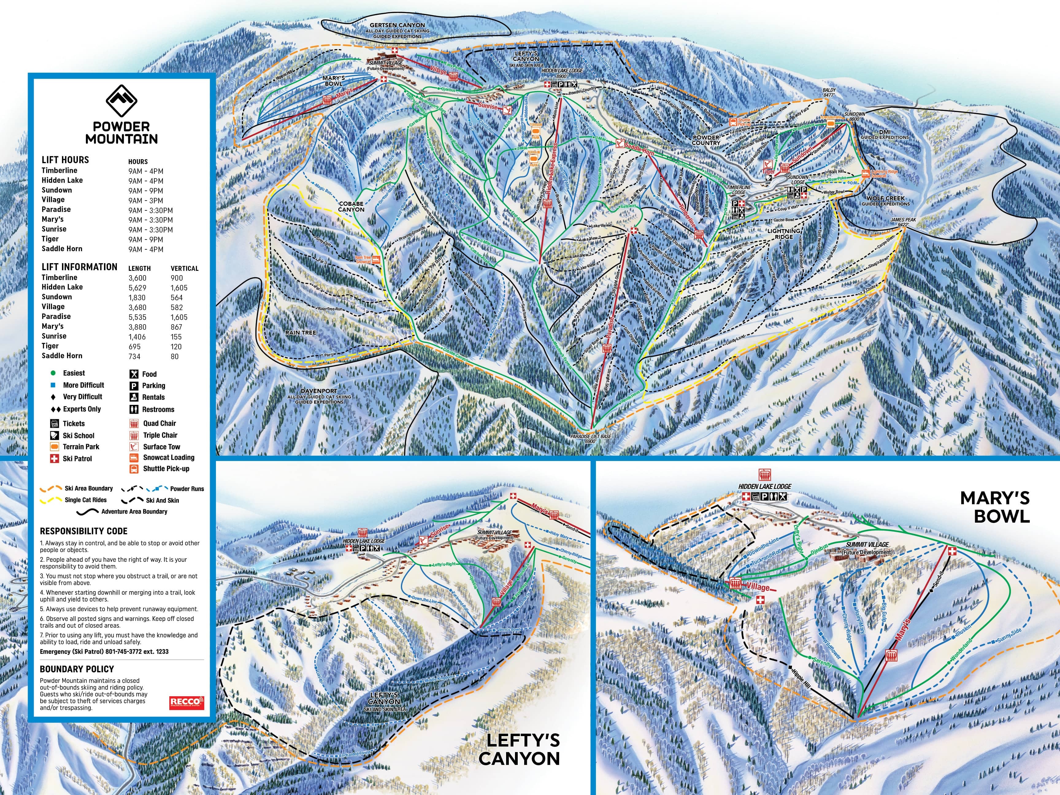 Powder Mountain Piste / Trail Map