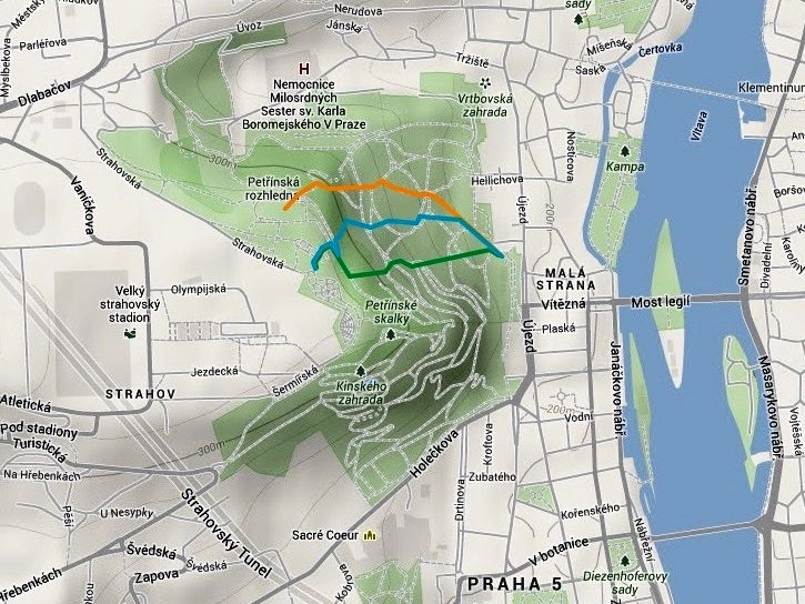 Praha - Petřín Piste / Trail Map