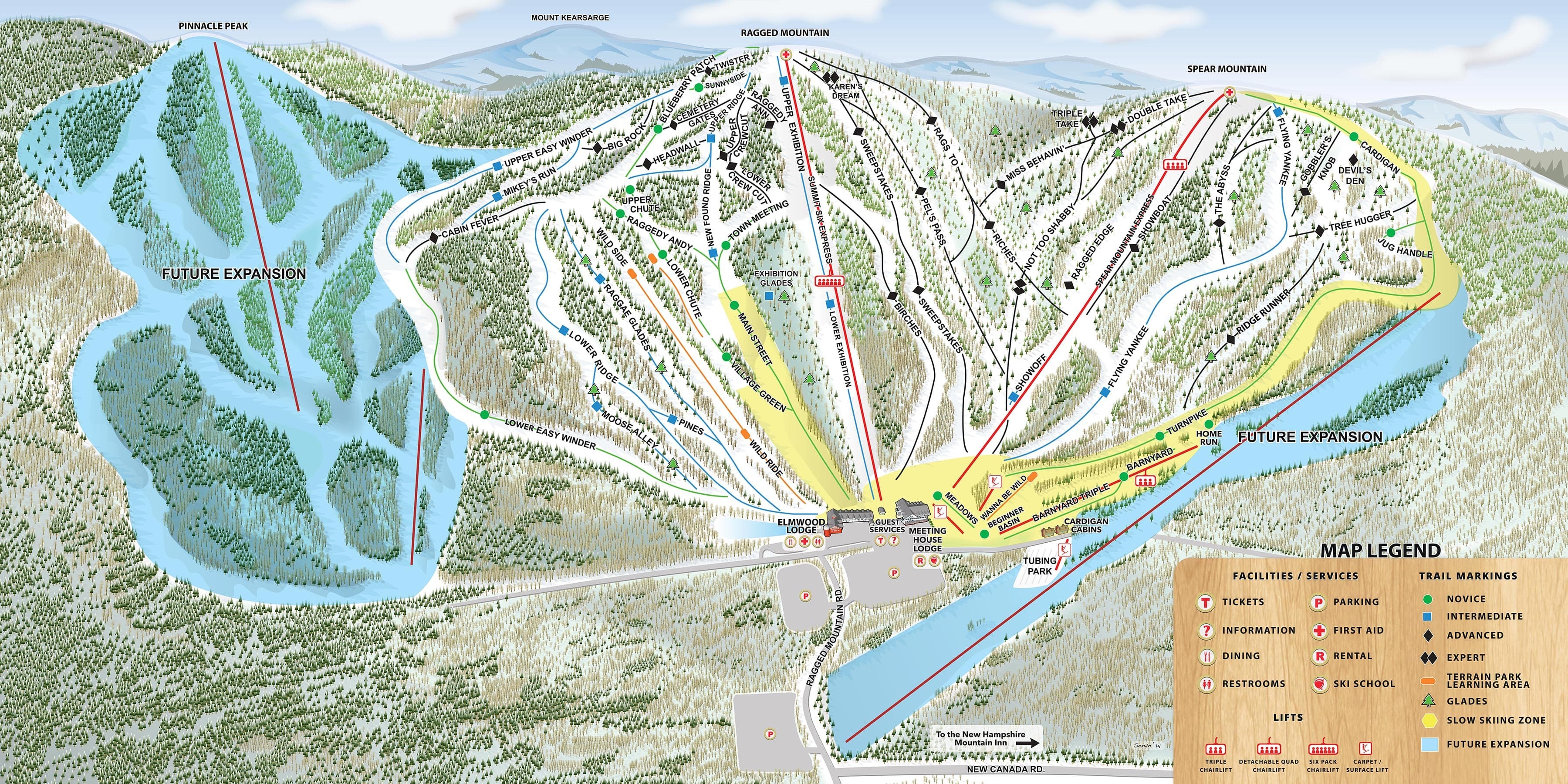 Ragged Mountain Resort Piste / Trail Map