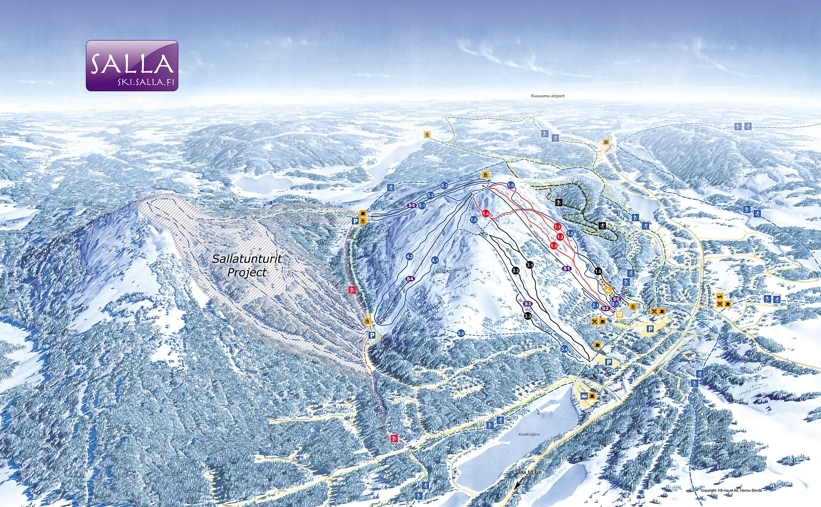Salla Ski Resort Piste / Trail Map