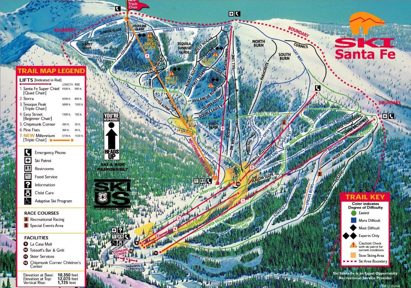 Ski Santa Fe Piste / Trail Map