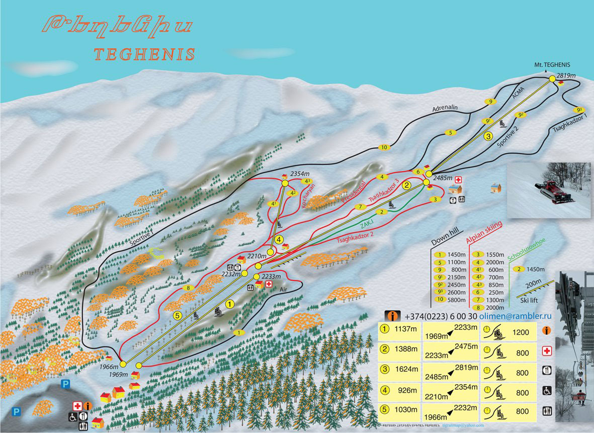 Tsakhkadzor Piste / Trail Map