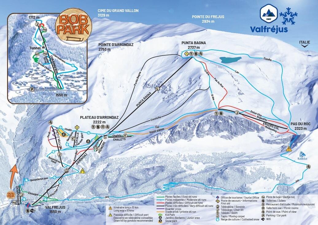 Valfrejus Piste / Trail Map