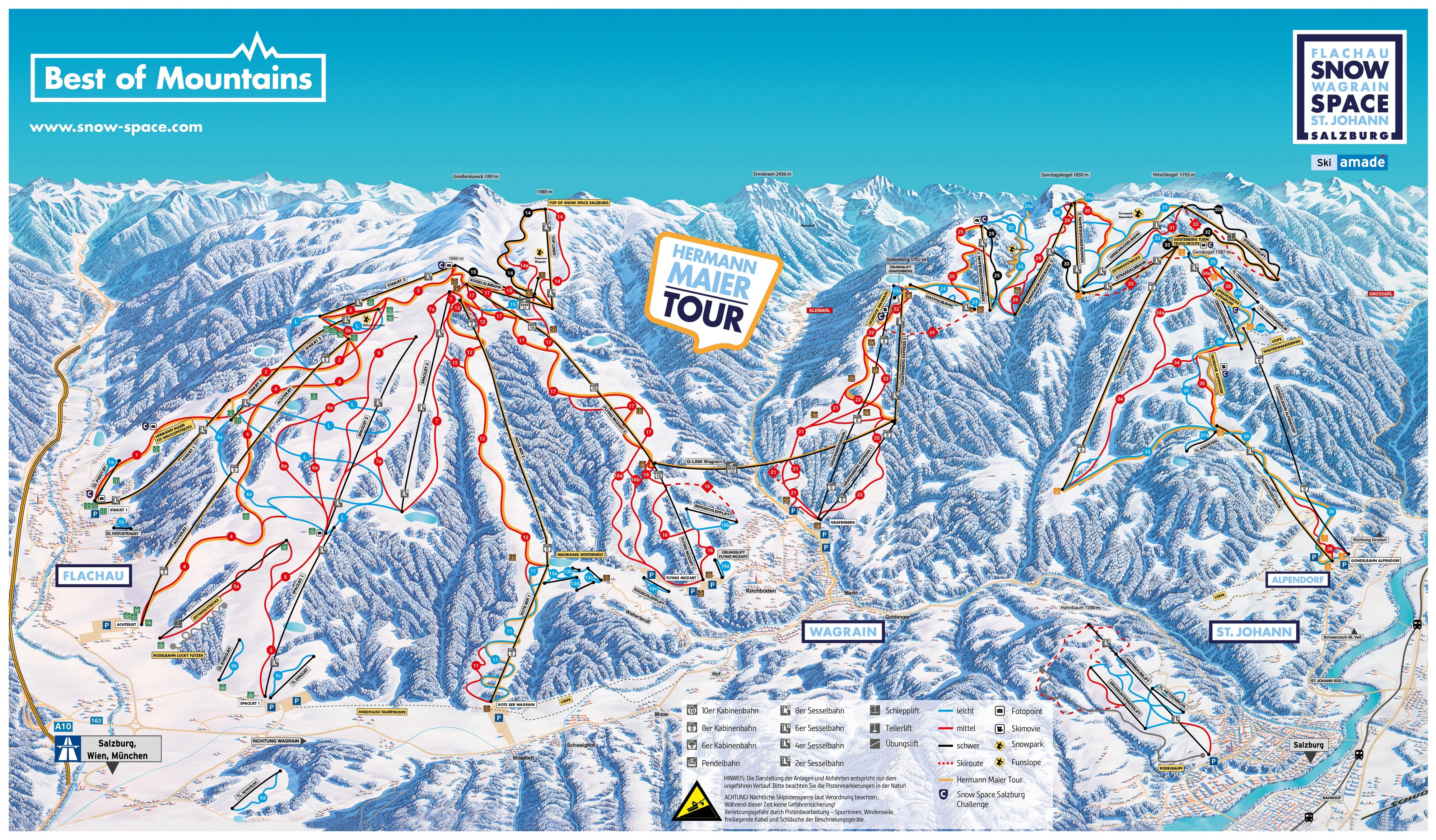 Wagrain Piste / Trail Map