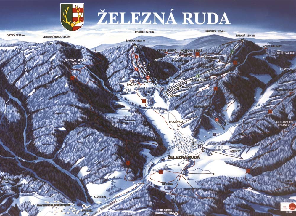 Železná Ruda Špičák Piste / Trail Map