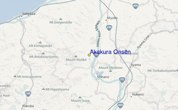 Akakura Onsen Location Map