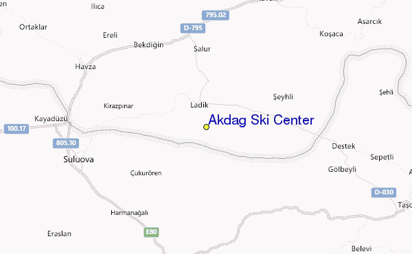 Akdağ Ski Center Location Map