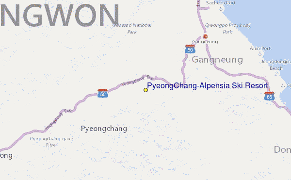 PyeongChang-Alpensia Ski Resort Location Map