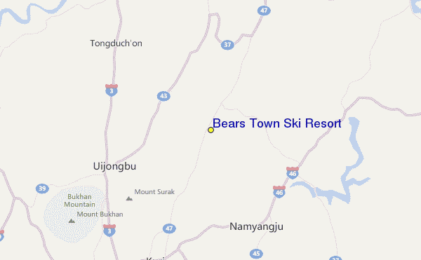 Bears Town Ski Resort Location Map