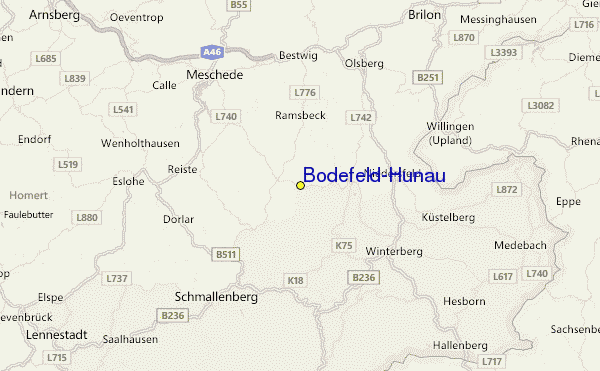 Bödefeld-Hunau Location Map