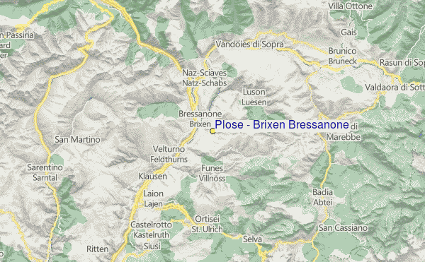 Plose – Brixen Bressanone Location Map