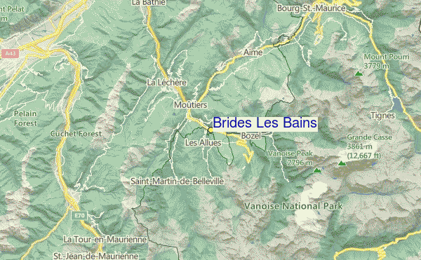 Brides Les Bains Location Map