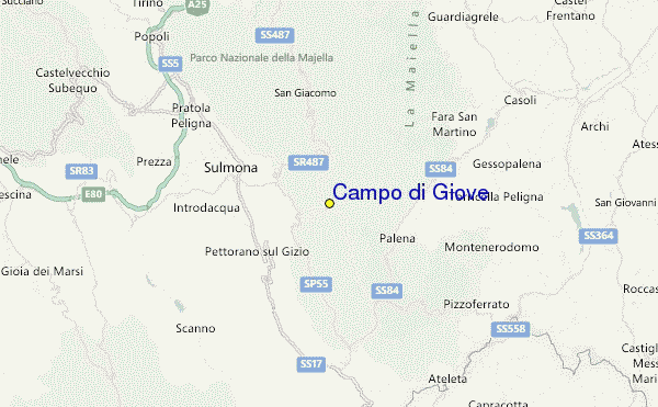 Campo di Giove Location Map