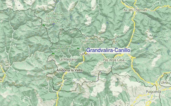 Grandvalira-Canillo Location Map