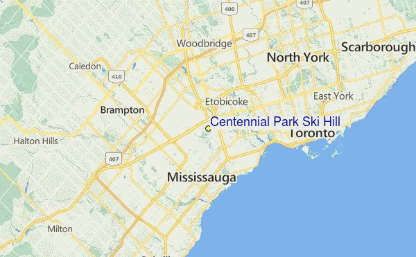 Centennial Park Ski Hill Location Map