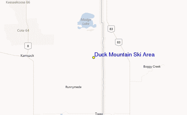 Duck Mountain Ski Area Location Map