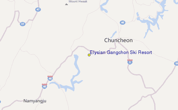 Elysian Gangchon Ski Resort Location Map