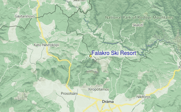 Falakro Ski Resort Location Map