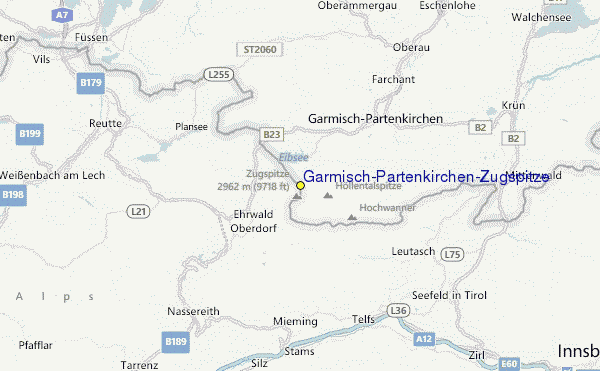 Garmisch-Partenkirchen-Zugspitze Location Map