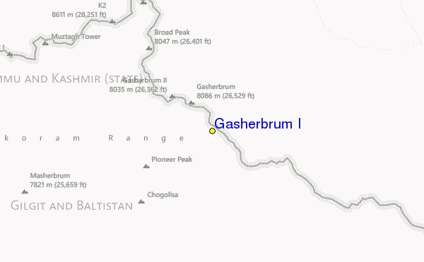 Gasherbrum I Location Map