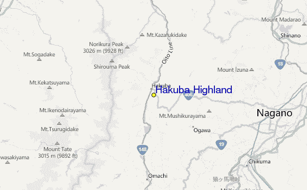 Hakuba Highland Location Map