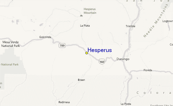 Hesperus Location Map