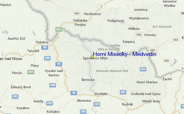 Horní Mísečky - Medvědín Location Map