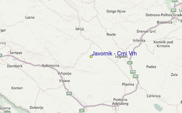 Javornik - Crni Vrh Location Map