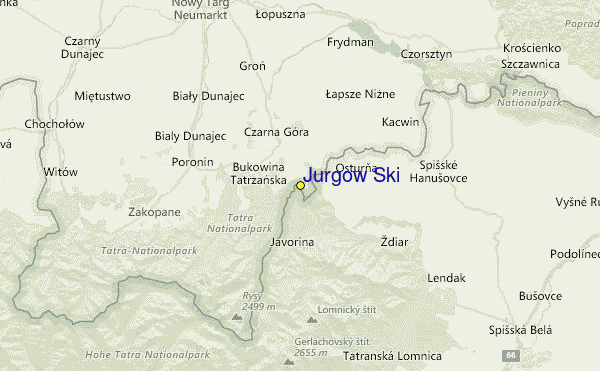 Jurgów Ski Location Map
