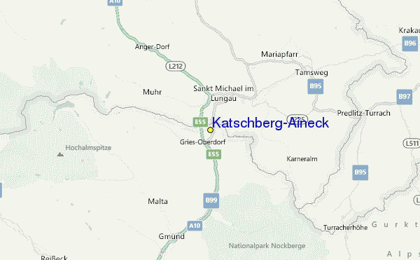 Katschberg-Aineck Location Map