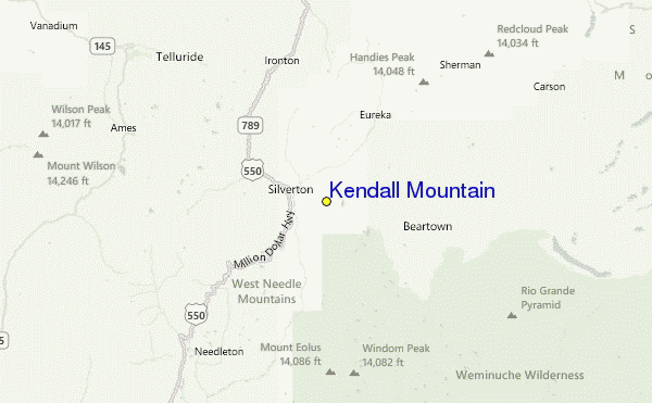 Kendall Mountain Location Map