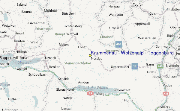 Krummenau - Wolzenalp - Toggenburg Location Map