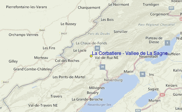 La Corbatière - Vallée de La Sagne Location Map