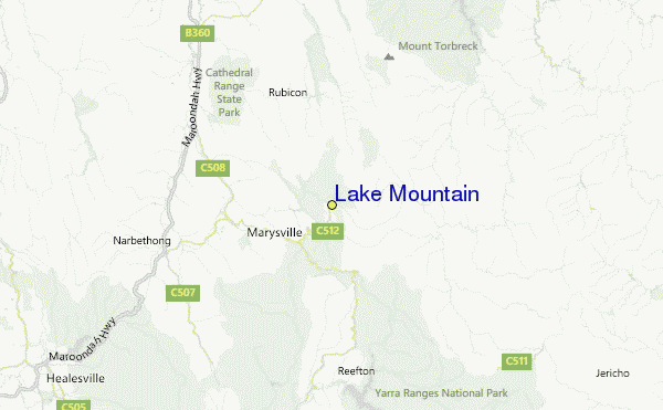 Lake Mountain Location Map